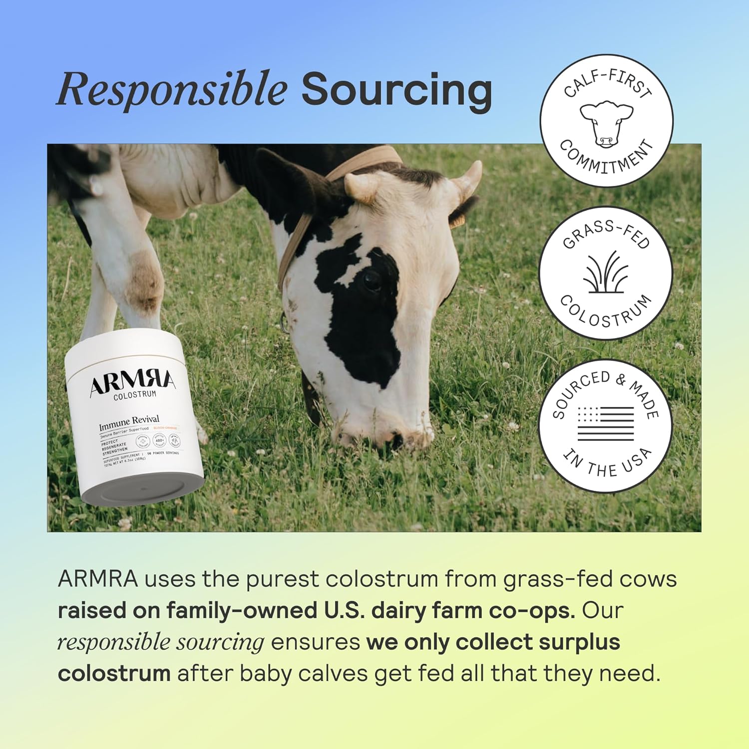 ARMRA responsible sourcing from grass-fed cows