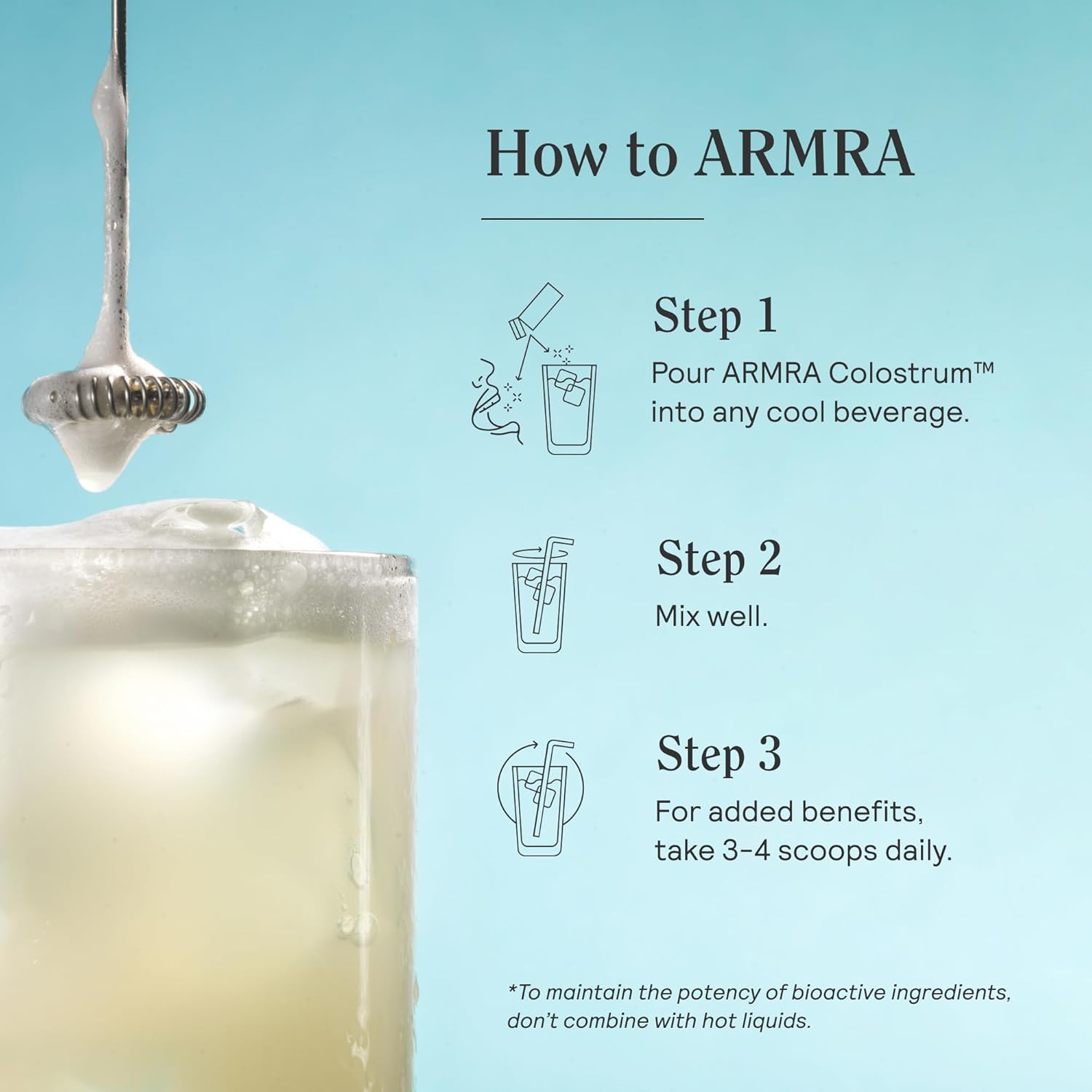 How to use ARMRA Colostrum preparation guide